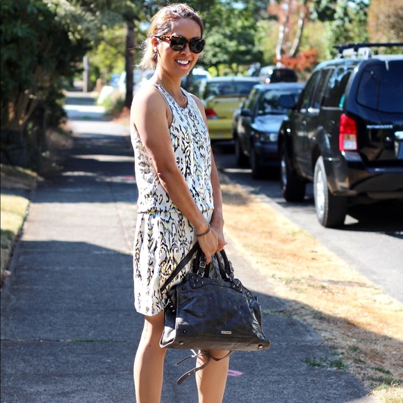 Waverly Grey Midi Abstract Print Silk  Dress - Picture 5 of 8